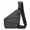 Borsa monospalla 30 x 8 x 45 cm in tessuto sintetico grigio scuro per uso quotidiano - tracolla regolabile
