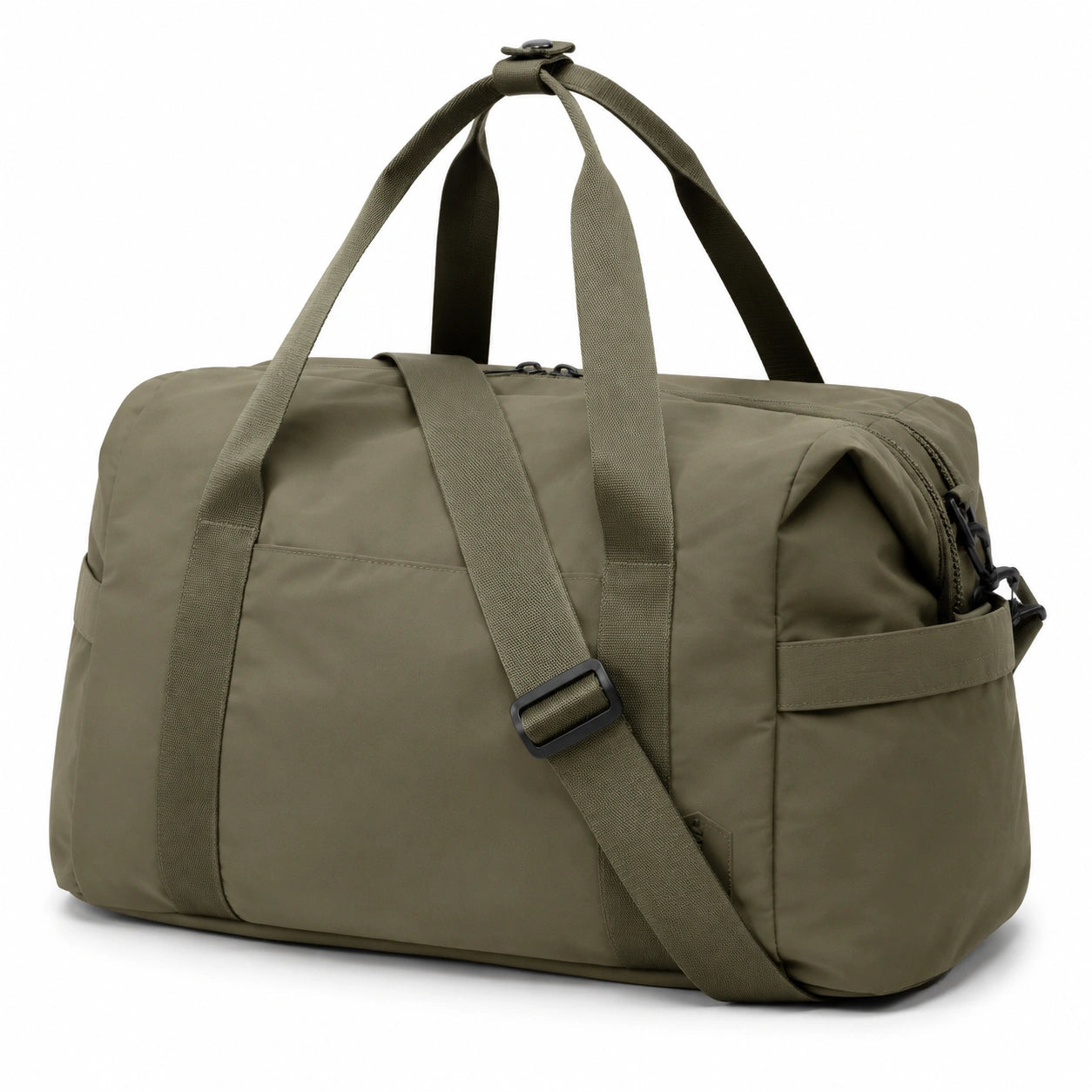 Borsone da viaggio 50 x 25 x 30 cm in tessuto verde oliva con tracolla regolabile