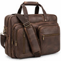 Borsa portadocumenti 42 x 14 x 30 cm marrone effetto pelle con tracolla regolabile