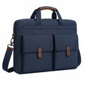 Borsa portadocumenti 42 x 8 x 32 cm in tessuto blu navy con tracolla rimovibile per laptop