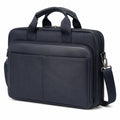 Borsa portadocumenti 40 x 30 x 10 cm blu scuro in tessuto con tracolla rimovibile