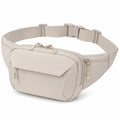 Marsupio 23 x 6 x 14 cm in tessuto sintetico beige con tasche zip stile urbano