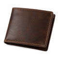 Portafoglio pieghevole 11.5 cm x 9.5 cm x 1.5 cm in pelle marrone stile classico