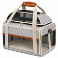 Trasportino per animali 45 x 30 x 30 cm in tessuto grigio con rete - borsa pieghevole con tracolla