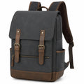 Zaino 30 x 15 x 42 cm in tessuto grigio e finiture marroni per lavoro e tempo libero