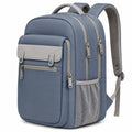 Zaino 30 x 15 x 42 cm in poliestere blu e grigio con scomparti multipli