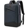Zaino porta PC 45 x 30 x 15 cm in tessuto sintetico blu navy e nero con tasche zip per ufficio