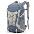 Zaino da trekking 32 x 20 x 52 cm in tessuto blu/grigio con tasche e spallacci imbottiti