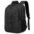 Zaino 48 x 32 x 18 cm in tessuto sintetico nero con scomparti multipli per viaggio e lavoro